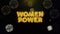 Women Power Text on Gold Particles Fireworks Display.