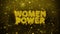 Women power text on golden glitter shine particles animation.