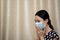 Women protect coronavirus by wearing mask