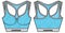 Women racer back Sports bra support top active sports Jersey design flat sketch fashion Illustration suitable for girls and Ladies