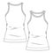 Women Rib Tank Top fashion flat sketch template. Technical Fashion Illustration. Binding Detail