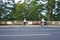 Women riding bikes, Oxford, England