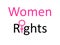 Women rights concept image with female logo on rights.