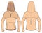 Women Running shell Hoodie jacket sweatshirt design template in vector, girls Hooded jacket sweater with front and back view,