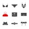 Women`s accessories glyph icons set