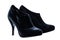 Women`s autumn ankle boots black average heels, isolated