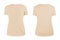 Women`s beige blank T-shirt template