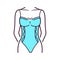 Women`s bodysuit lingerie color line icon. Shorthand body is a one-piece form-fitting, and or skin-tight garment that covers the