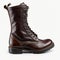 Women\\\'s brown leather boots on a white background. 3d rendering. AI Generated