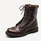 Women\\\'s brown leather boots on a white background. 3d rendering. AI Generated