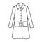 Women`s coat, Fashion flat sketch. Over coat for unisex drawing. Vector sketch illustration