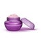 Women`s cosmetics. Open pink jar with cream for body and face in side view.