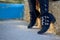 Women`s cowboy black boots