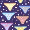 Women`s cute underpants happy seamless pattern with hearts for valentine day or birthday