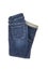 Women`s Dark Colored Cropped Denim Blue Jeans