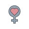 Women\\\'s day, gender icon. Simple outline colored vector of 8 march icons for ui and ux, website or mobile application