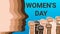 women\\\'s day illustration image with close hands showing women\\\'s strength