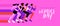 Women\\\'s Day pink women group running card