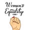 Women`s equality day calligraphy hand lettering. Feminist american holiday celebrated on August 26. Vector template for,