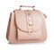 Women`s fashion accessories. Leather woman handbag on white background