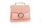 Women`s fashion accessories. Leather woman handbag on white background