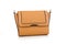 Women`s fashion accessories. Leather woman handbag on white background