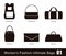 Women`s fashion ultimate bags, vector illustration, black and white