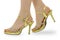 Women\'s feet in summer shoes