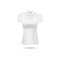 Women`s fitted white polo mockup - realistic female fashion apparel template