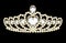 women`s gold diadem tiara with precious stones