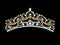 women\'s gold diadem tiara with precious stones