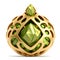 Women\\\'s gold jewellery. Green stones emerald.