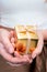 Women`s hands holding gold gift box, Holiday present,birthday,Christmas, Father or Mother`s, Valentine`s day close-up