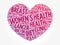 Women`s Health heart word cloud collage, medical concept background