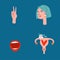 Women`s health during period conceptual vector illustration.