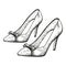 Women`s high-heeled shoes pattern. Sketch vector illustration