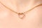 Women`s jewelry on the neck gold chain pendant heart