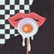 Women`s lips and Lollipop in the style of surrealism