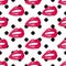 Women s Lips Seamless Pattern Vector Illustration