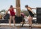 Women`s Logrolling Competition at 2019 Florida State Fair