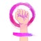 Women\'s March. Female hand with her fist raised up. Girl Power.