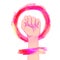 Women\'s March. Female hand with her fist raised up. Girl Power.