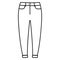 Women`s pants outlined icon in white background