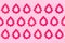 Women`s periods medical background. Red pills in the form of drops of blood on a pink background