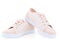 women`s pink canvas canvas comfortable shoes on a white background