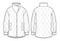 Women\\\'s quilted padded Jacket technical fashion Illustration.