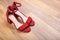Women`s Red Suede Sandals 2