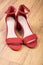 Women`s Red Suede Sandals