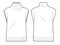 Women\\\'s Roll Neck Sweater Vest technical fashion illustration.