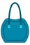 The women`s round shopping bag in light blue with an ear